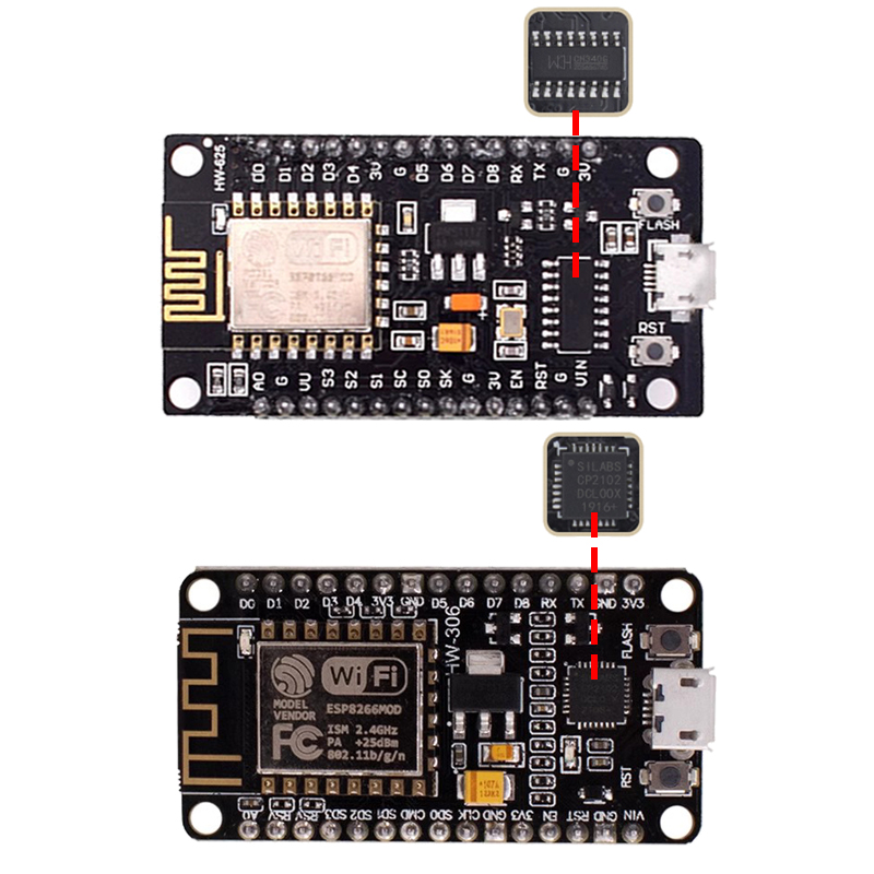Wireless Module CH340/CP2102/C - đánh giá và giá Esp8266 Nodemcu Board